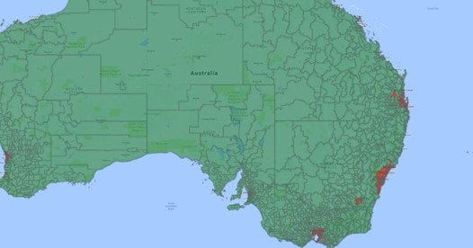Map of Regional Australia