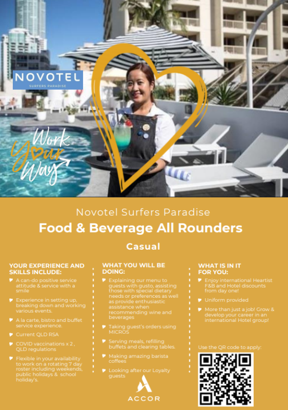 Food & Beverage All Rounder I Novotel Surfers Paradise