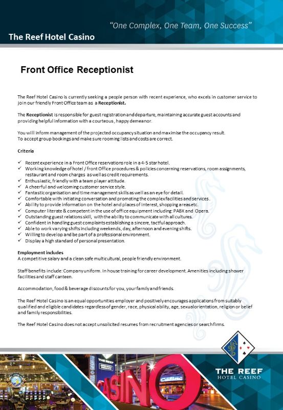 Receptionist Front Office