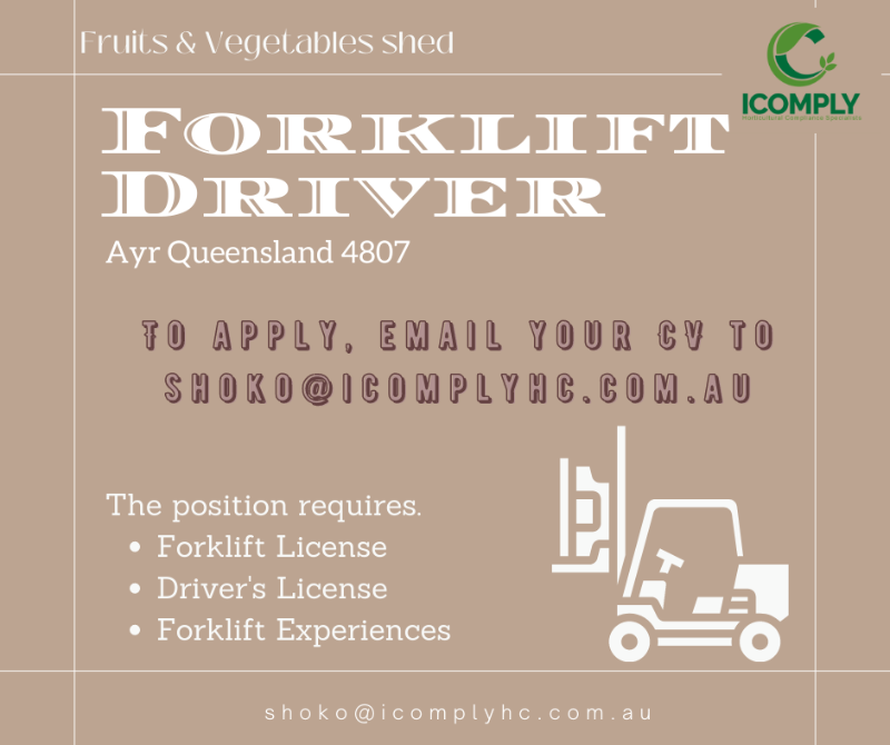 Experienced Forklift Driver Position In Ayr Qld