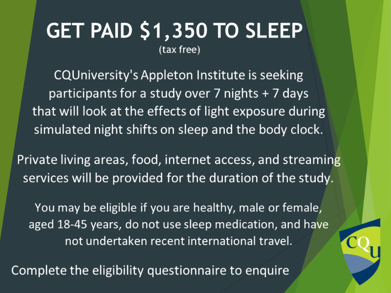 ** Paid Shift Work Study Participation ($1,350 Tax Free) **